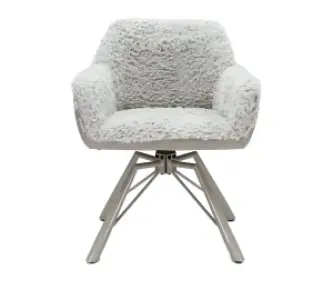 Draaibare Eetkamerstoel Nord | Taupe Sheepskin Taupe Leer  | Taupe Onderstel