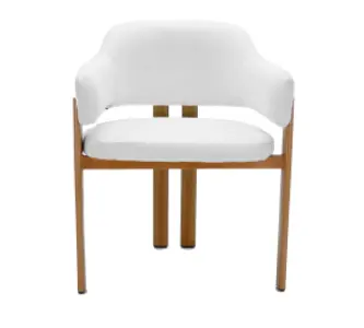 Japandi Eetkamerstoel Isamu | Wit Boucle | Eiken Onderstel