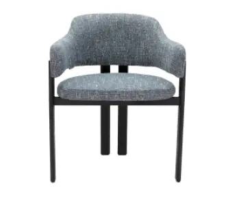 Japandi Eetkamerstoel Isamu | Blauw OTE | Zwart Onderstel