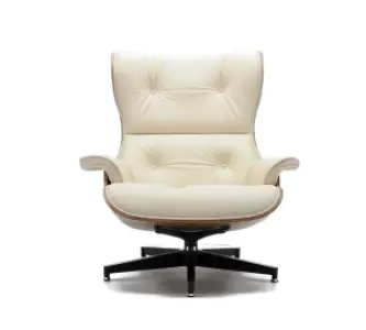 Cavel Lounge Chair Offwhite Leer | Naturel Palissander Schalen