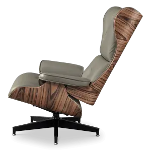 Cavel Lounge Chair Olijf Groen Leer | Naturel Palissander Schalen