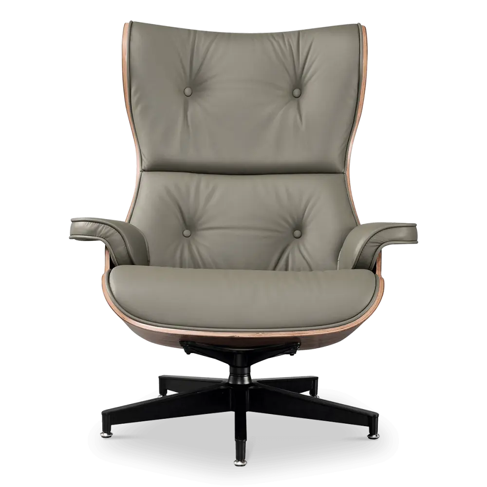 Cavel Lounge Chair Olijf Groen Leer | Naturel Palissander Schalen
