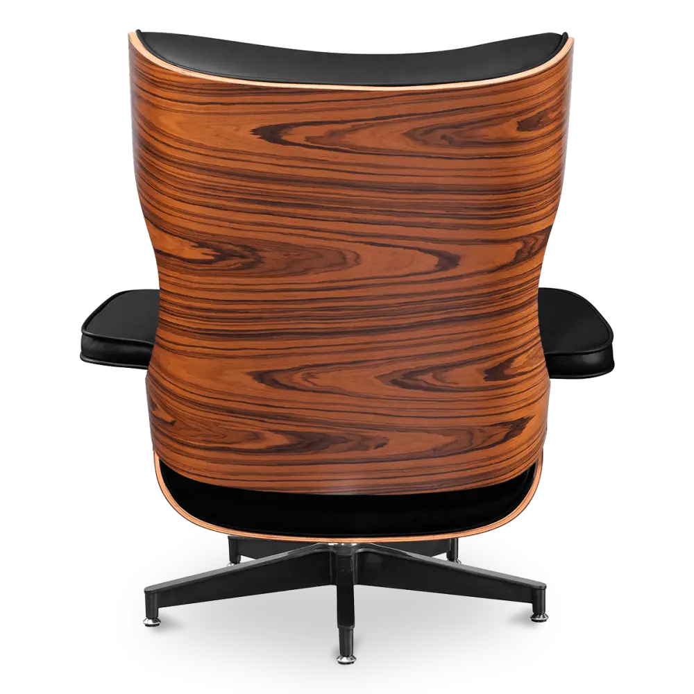 Cavel Lounge Chair Zwart Leer | Palissander Schalen