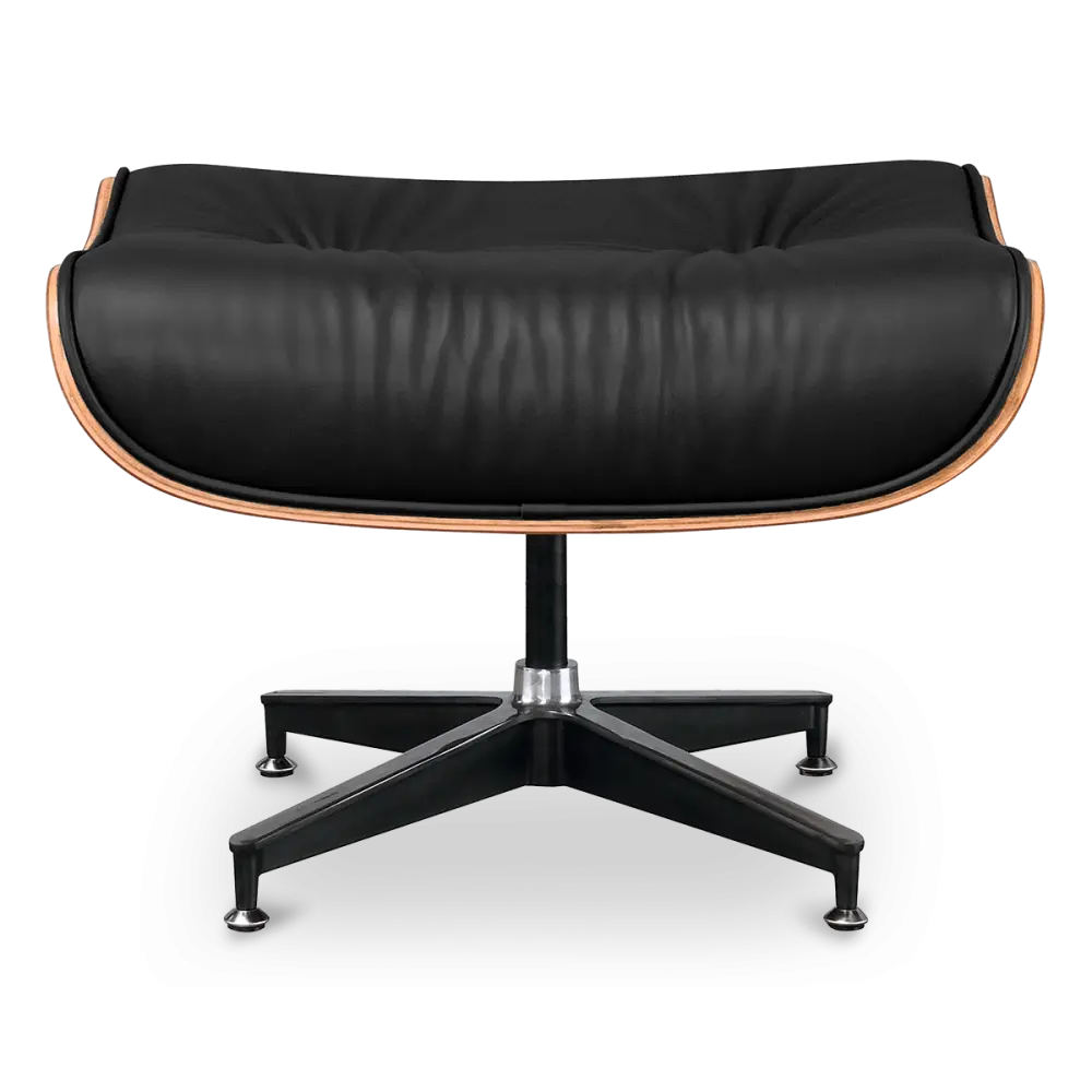 Cavel Lounge Chair Zwart Leer | Palissander Schalen