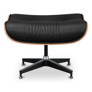 Cavel Lounge Chair Zwart Leer | Palissander Schalen