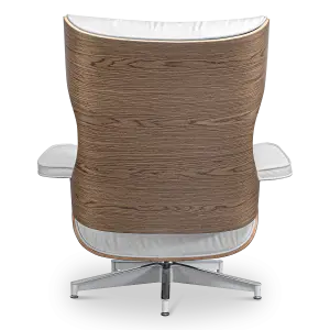 Cavel Lounge Chair Wit Leer | Walnoot Schalen