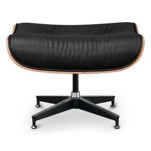 Cavel Lounge Chair Zwart Leer | Walnoot Schalen
