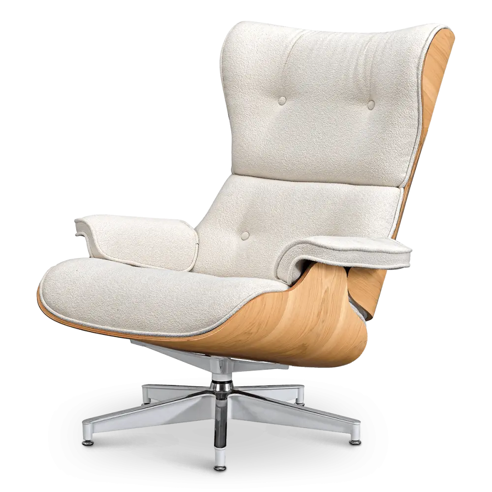 Cavel Lounge Chair Wit Boucle | Essen Schalen