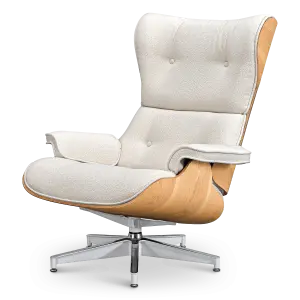 Cavel Lounge Chair Wit Boucle | Essen Schalen
