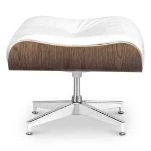 Cavel Lounge Chair Wit Leer | Walnoot Schalen