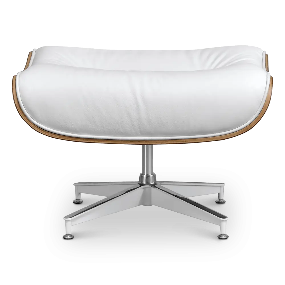Cavel Lounge Chair Wit Leer | Walnoot Schalen