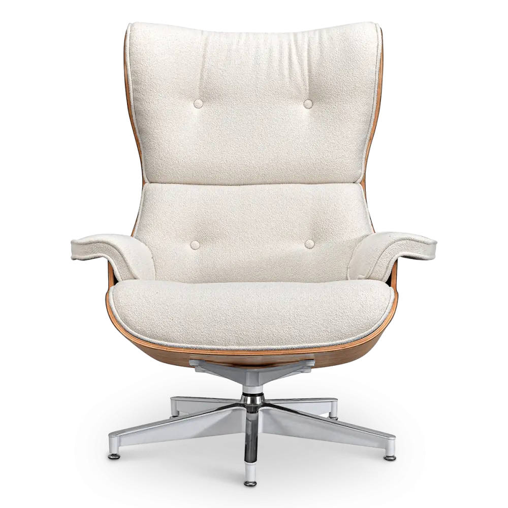 Cavel Lounge Chair Wit Boucle | Essen Schalen
