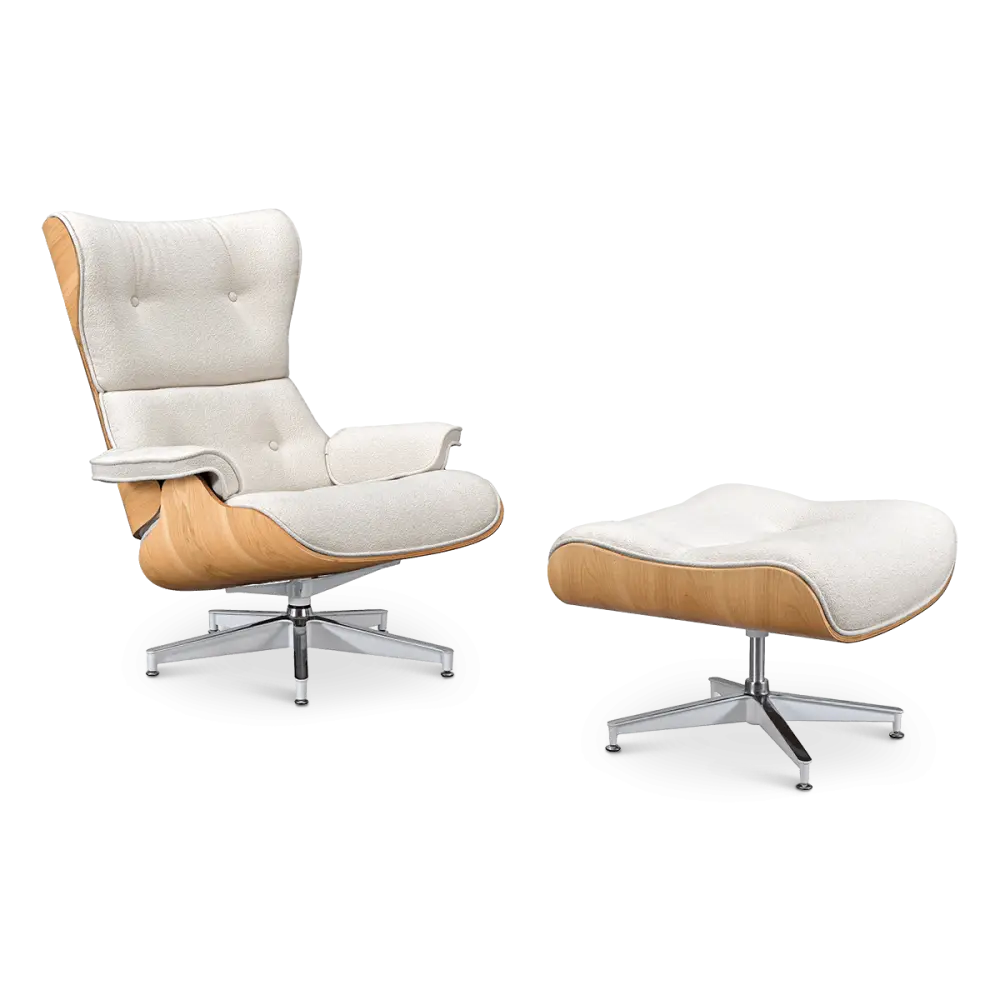 Cavel Lounge Chair Wit Boucle | Essen Schalen