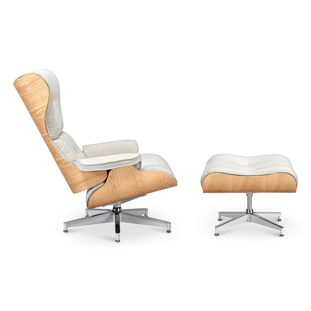 Cavel Lounge Chair Wit Boucle | Essen Schalen