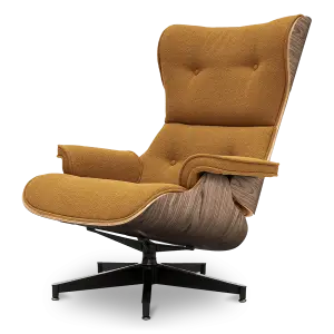 Cavel Lounge Chair Bruin Boucle | Walnoot Schalen