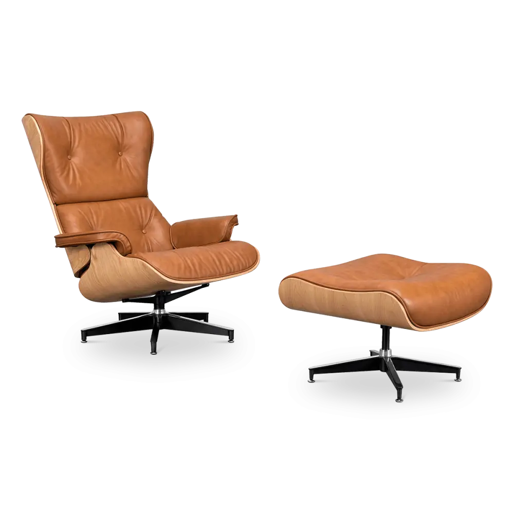 Cavel Lounge Chair Cognac/Bruin Leer | Essen Schalen