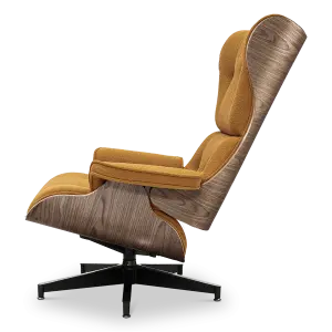 Cavel Lounge Chair Bruin Boucle | Walnoot Schalen