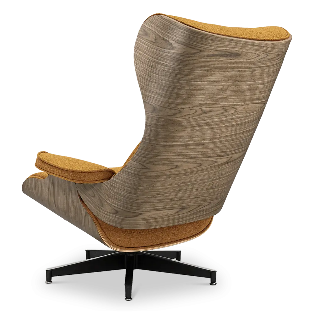 Cavel Lounge Chair Bruin Boucle | Walnoot Schalen