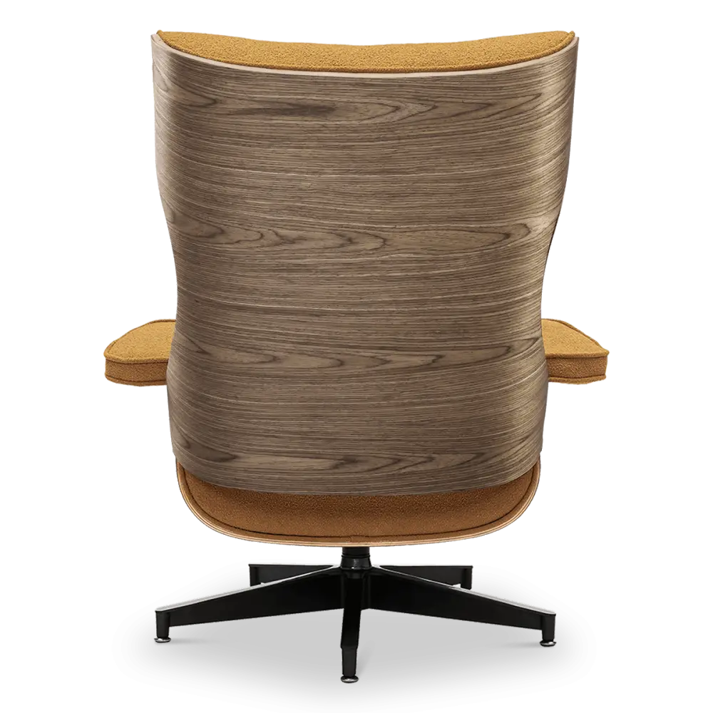 Cavel Lounge Chair Bruin Boucle | Walnoot Schalen